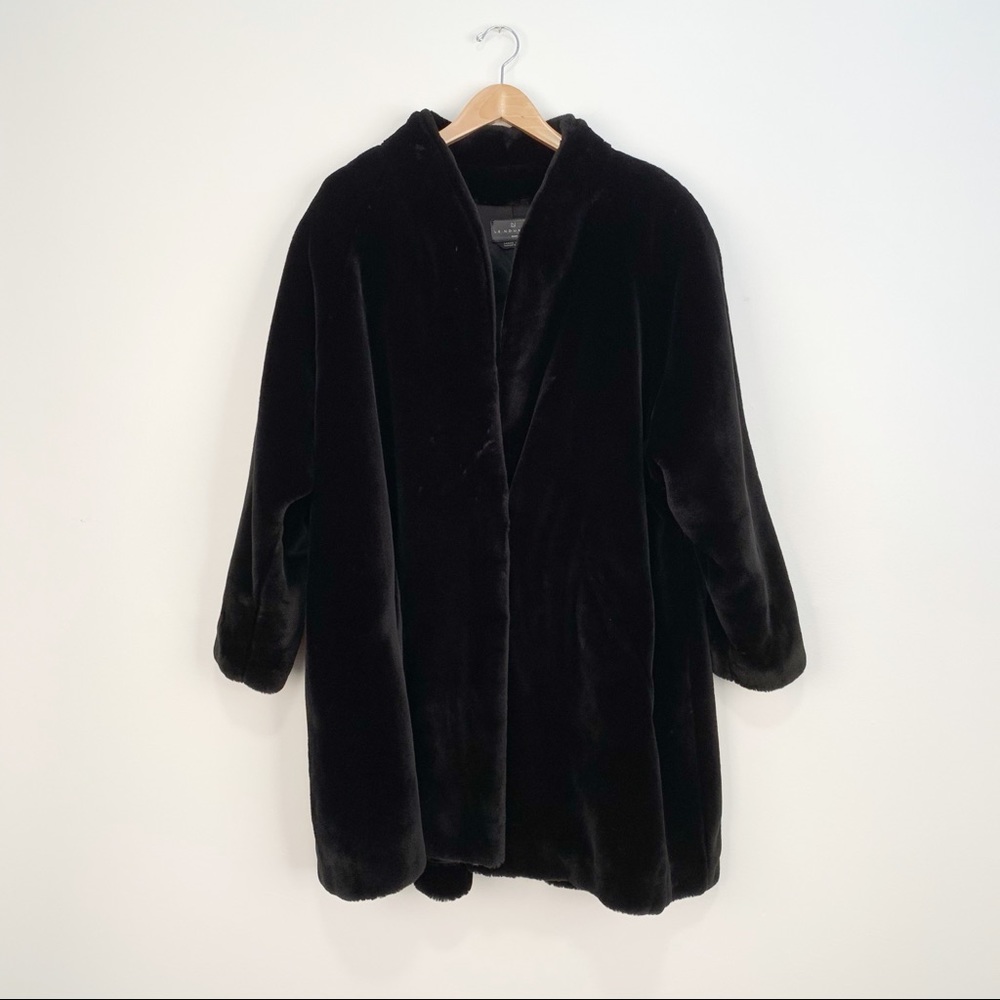 Le Nouveau Black Faux Fur Coat